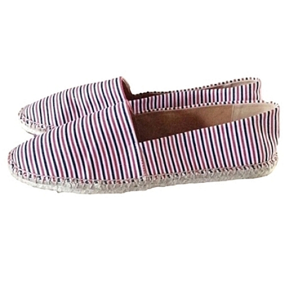 J. Crew Red/White/Blue Stripe Canvas Espadrille Slip On - Picture 3 of 6